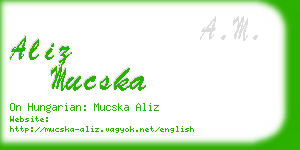 aliz mucska business card